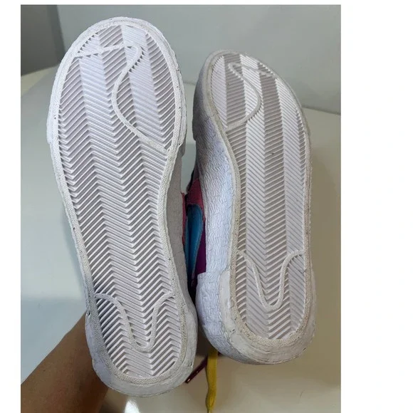 Nike‎ x Sacai Blazer Low Purple Yellow Sneakers Fashion Designer Shoes - Picture 11 of 12